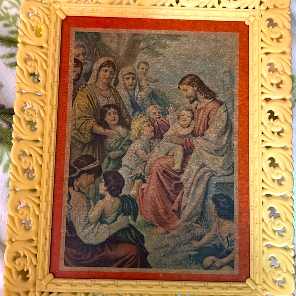 Vintage Celluloid Frame with Jesus